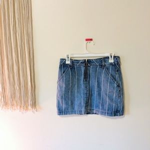 Striped jean skirt